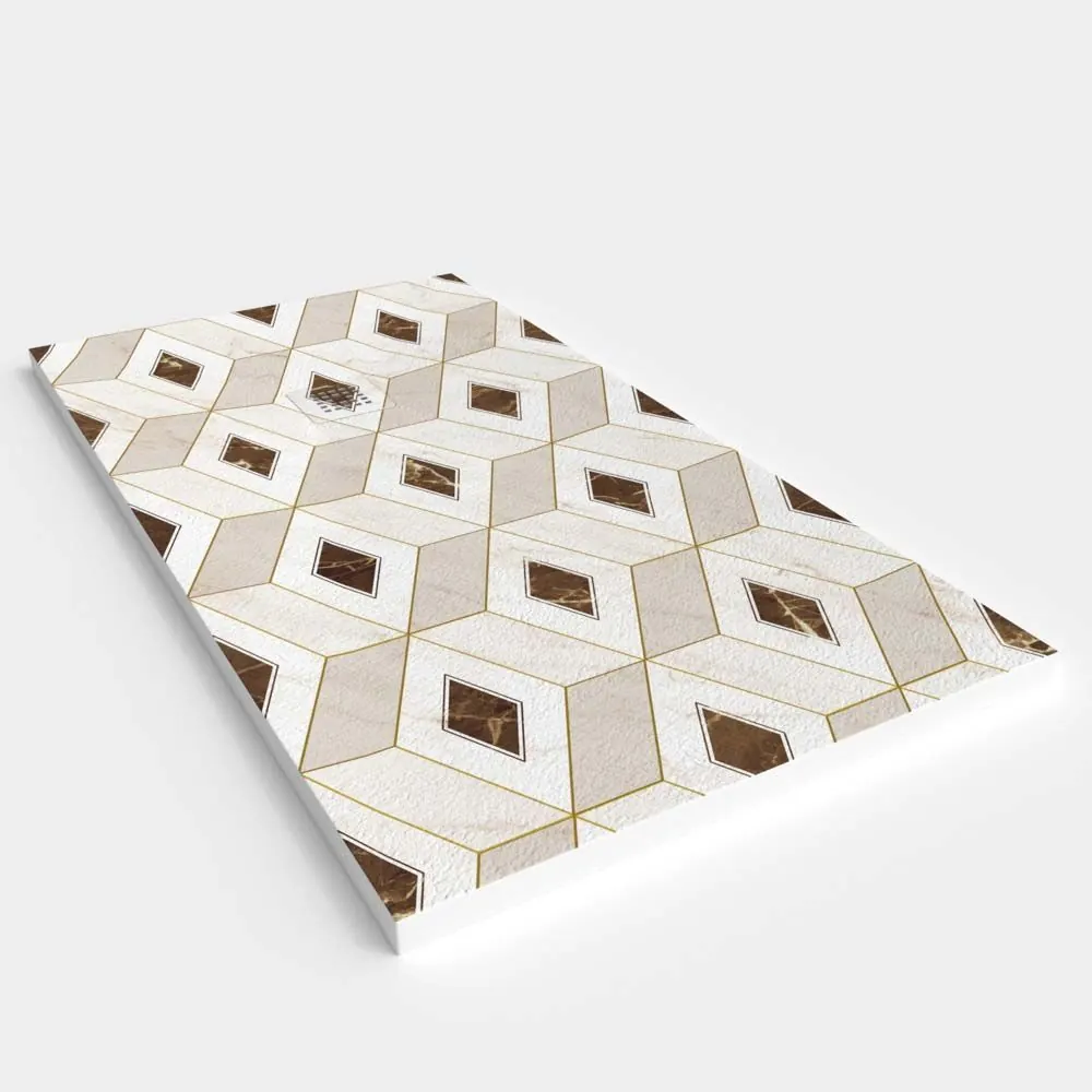 Piatto doccia in resina texture ardesia. Effetto idraulico SUPREME – antiscivolo STONE 3D modern - immagine 2