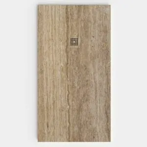Piatto doccia in resina con texture ardesia. TRAVERTINO effetto marmo – STONE 3D antiscivolo moderno