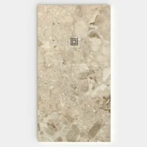 Piatto doccia in resina con texture ardesia. CELLE effetto marmo – STONE 3D antiscivolo moderno