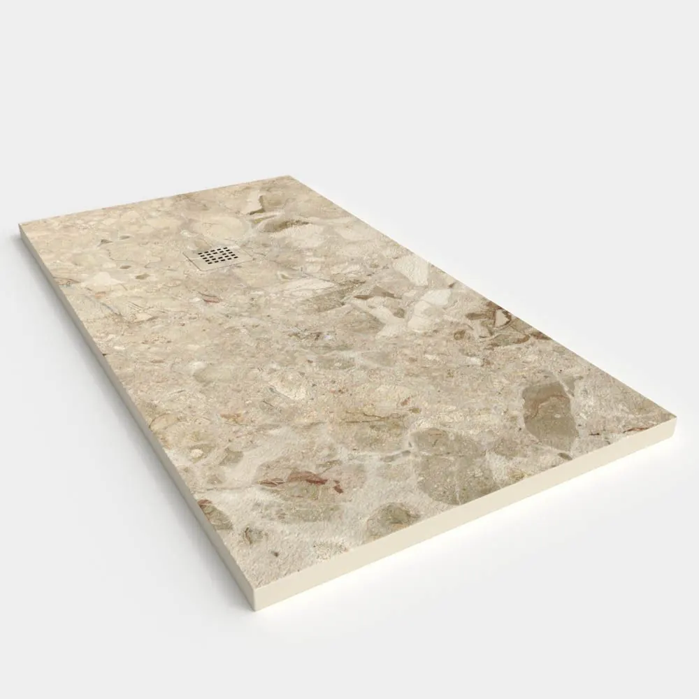 Piatto doccia in resina con texture ardesia. CELLE effetto marmo – STONE 3D antiscivolo moderno - immagine 2