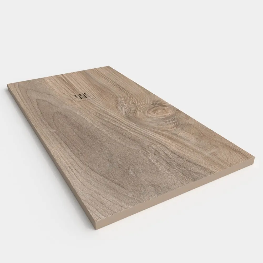Piatto doccia in resina texture ardesia Finitura effetto Legno Olmo ontario – antiscivolo STONE 3D moderno - immagine 2