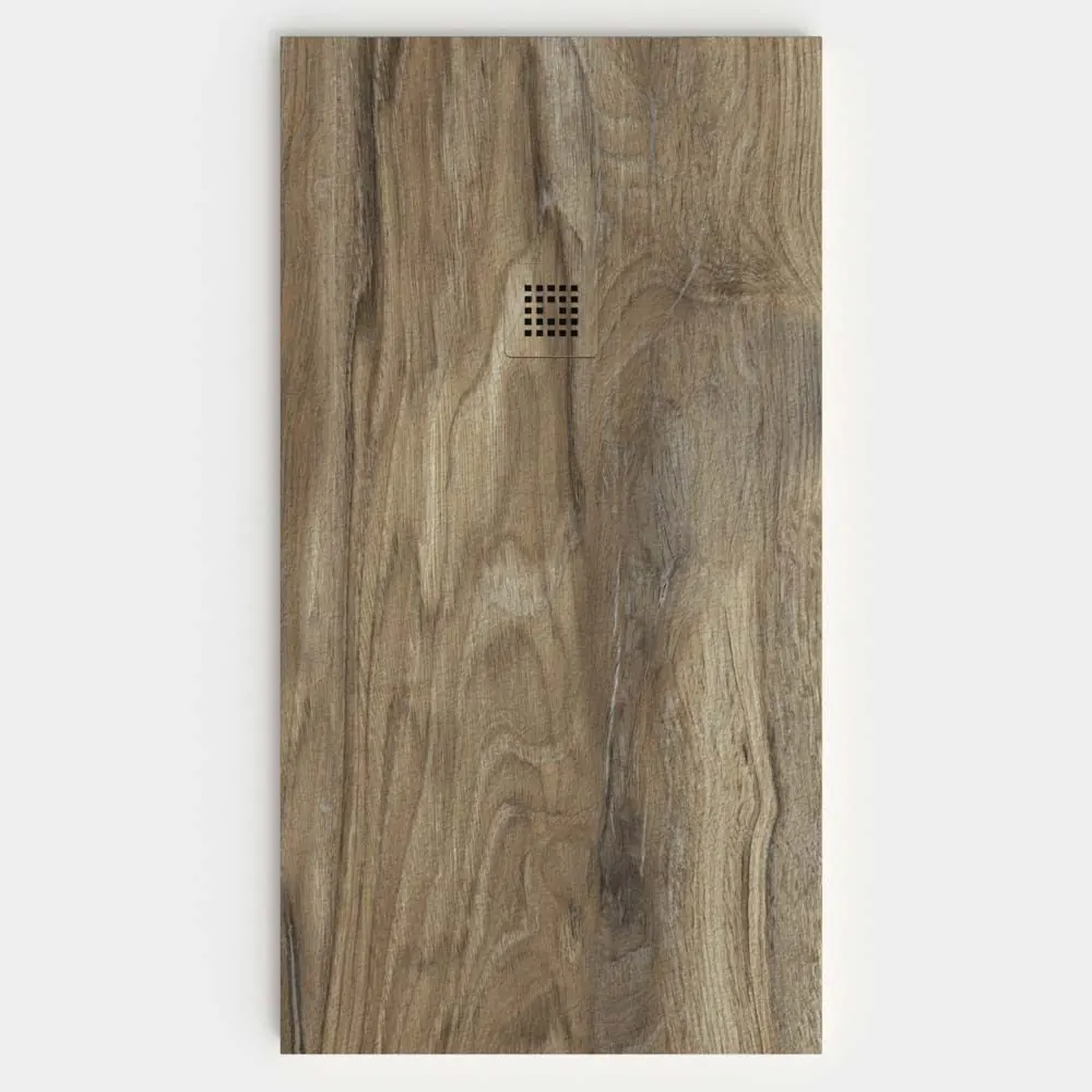 Piatto doccia in resina texture ardesia Finitura effetto Legno Noce somoa – antiscivolo STONE 3D moderno