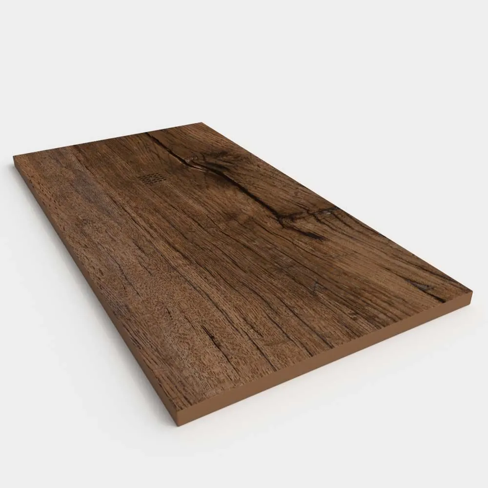 Piatto doccia in resina texture ardesia Finitura effetto Legno Noce walquiria – antiscivolo STONE 3D moderno - immagine 2