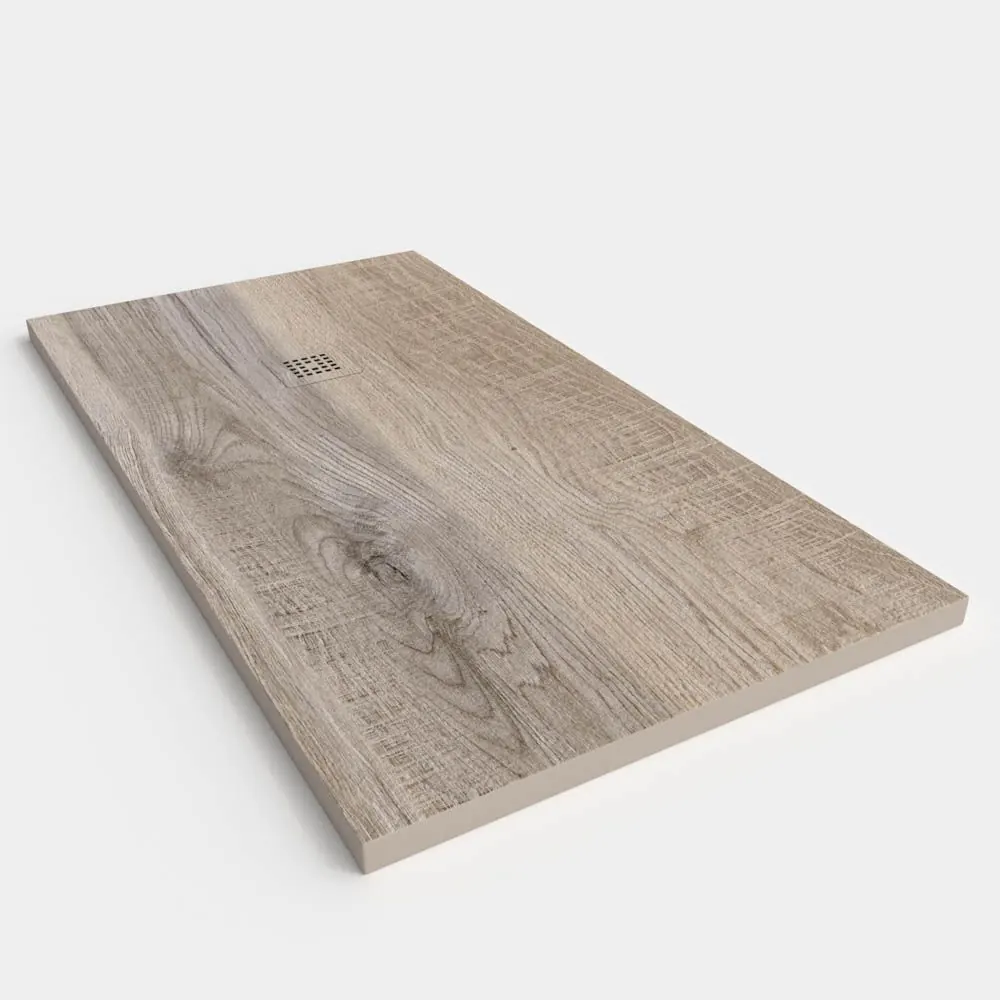 Piatto doccia in resina texture ardesia Finitura effetto Legno Quercia selvatica – antiscivolo STONE 3D moderno - immagine 2