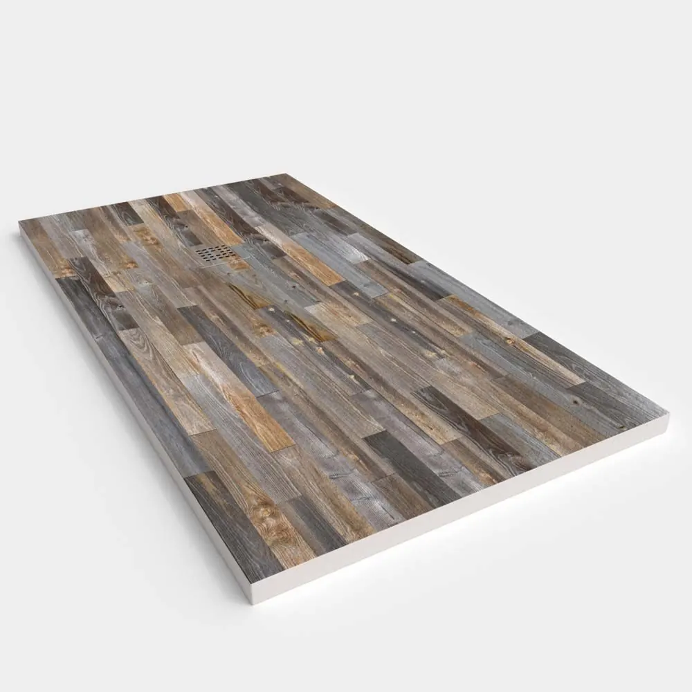 Piatto doccia in resina texture ardesia Finitura effetto Legno Chamoix – antiscivolo STONE 3D moderno - immagine 2