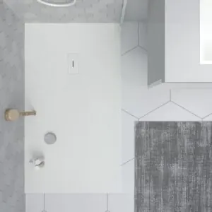 Piatto doccia AGAPE in resina Bianco e altri colori esclusivi – con texture ardesia – antibatterico e antiscivolo