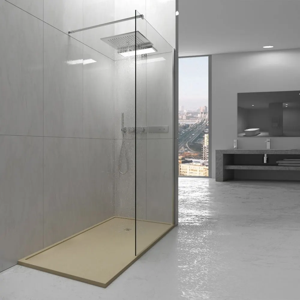 Piatto doccia ABSOLUTE con cornice in resina Moka – texture ardesia – antibatterico e antiscivolo. Colori da scegliere. - immagine 3