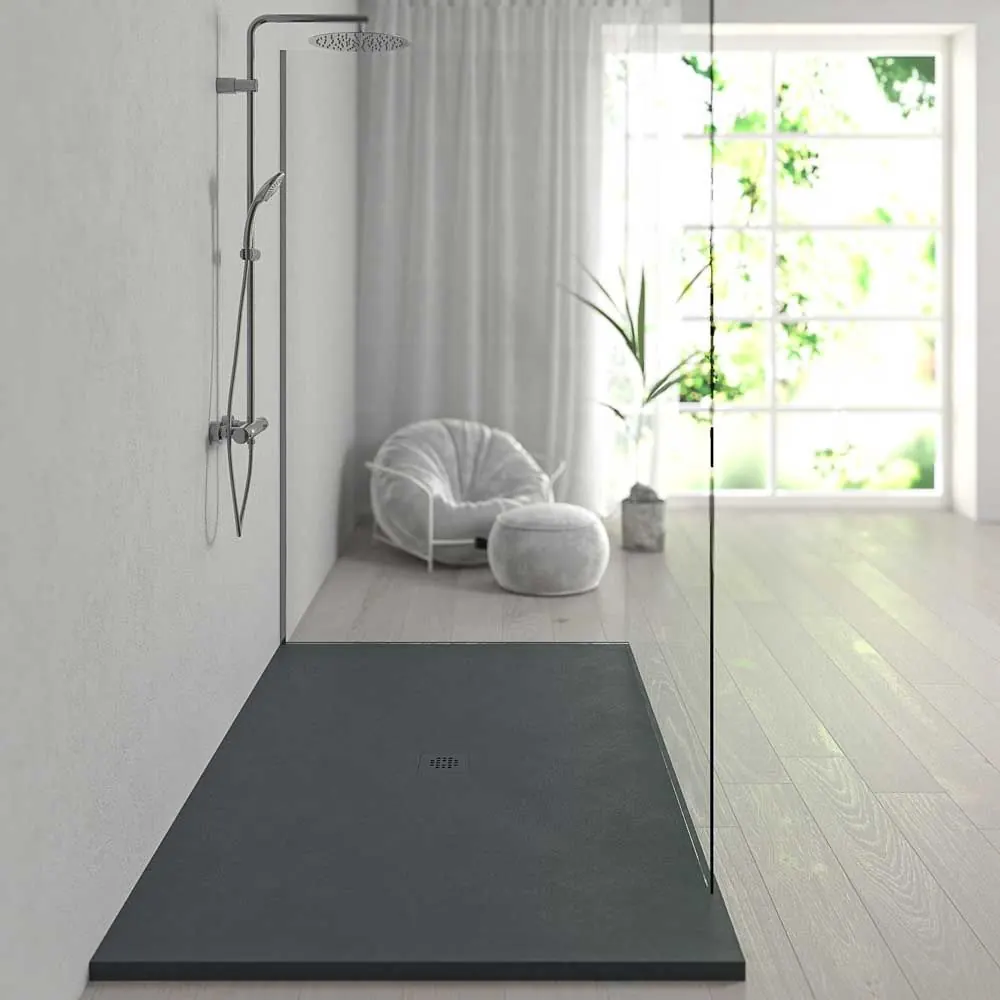 Piatto doccia in resina XXL ed esclusivi colori struttura antibatterica e antiscivolo GRIGIO ANTRACITE Ral 7016 - immagine 2