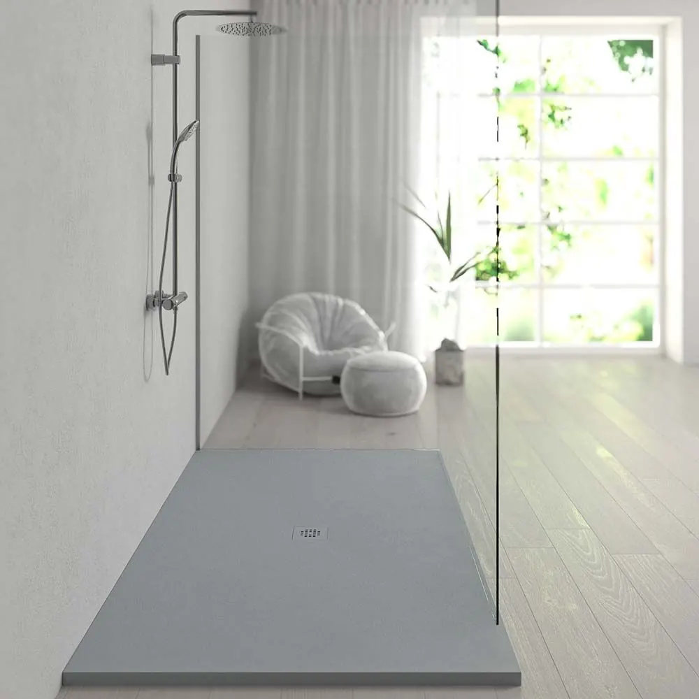Piatto doccia in resina XXL ed esclusivi colori struttura antibatterica e antiscivolo GRIGIO Ral 7040 - immagine 3