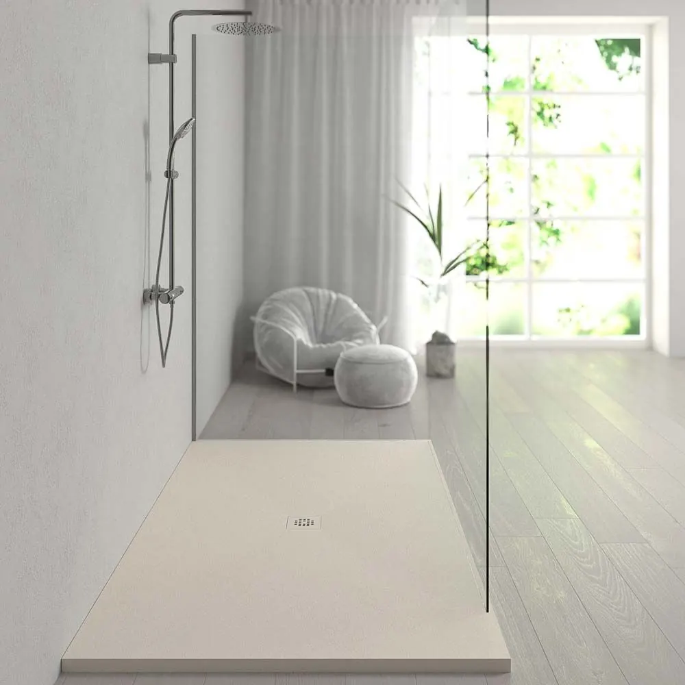 Piatto doccia in resina XXL ed esclusivi colori struttura antibatterica e antiscivolo BIANCO SPORCO Ral 9001 - immagine 3