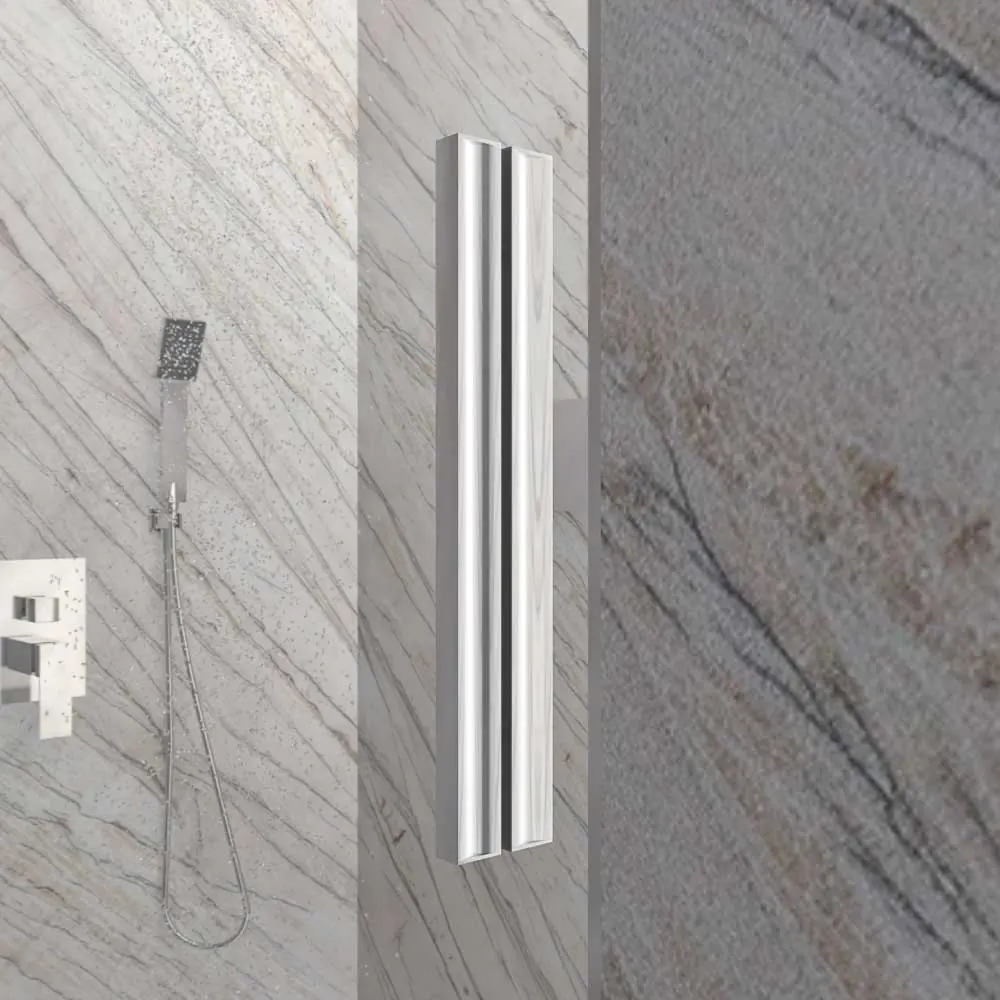NEXO 1 parete doccia frontale fissa – 1 anta scorrevole Profilo MINIMALIST Cromo lucido - immagine 5