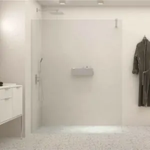 Parete doccia fissa profilo ZEN inox - vetro 10 MM con trattamento anticalcare incluso