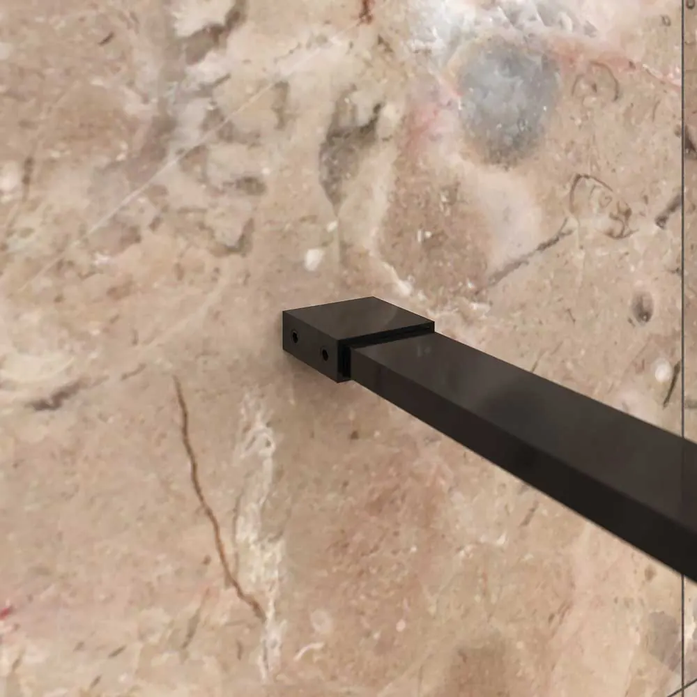 Parete doccia fissa profilo inox ZEN MATT BLACK – 10 MM Parsol GREY vetro con trattamento anticalcare incluso - immagine 6