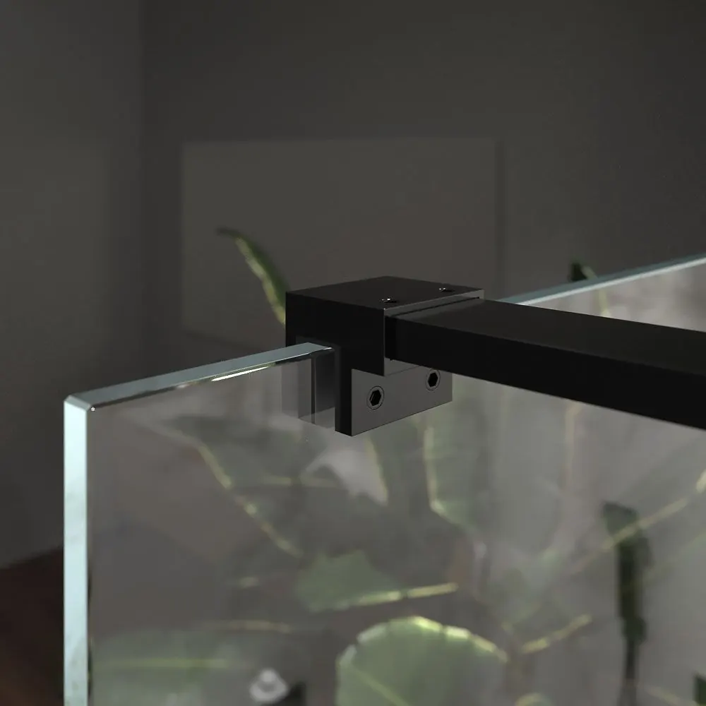 Parete doccia fissa profilo in acciaio inox ZEN MATT BLACK – vetro 10 MM con trattamento anticalcare incluso - immagine 5