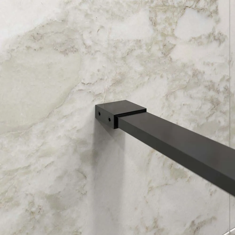 Parete doccia fissa profilo in acciaio inox ZEN MATT BLACK – vetro 10 MM con trattamento anticalcare incluso - immagine 4