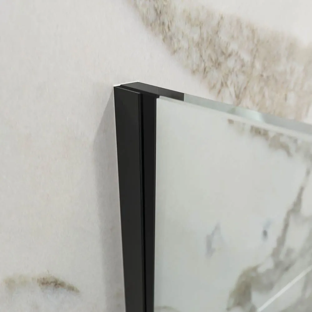 Parete doccia fissa profilo in acciaio inox ZEN MATT BLACK – vetro 10 MM con trattamento anticalcare incluso - immagine 3