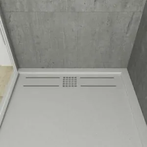 Piatto doccia intelaiato in resina URBAN CROME Sabbia texture ardesia antibatterica e antiscivolo. Colori da scegliere. griglia nascosta