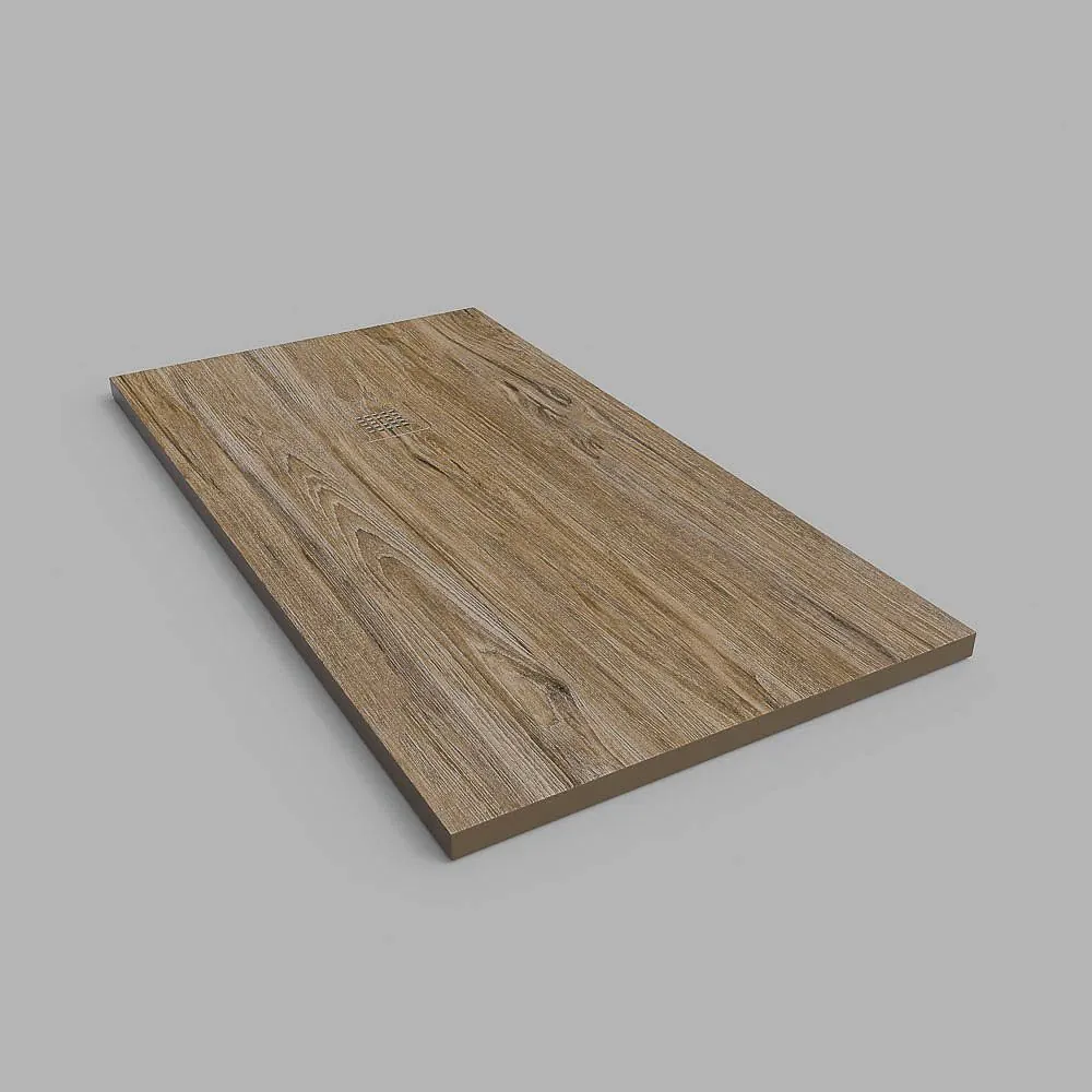 Piatto doccia in resina texture ardesia Finitura effetto legno testa di moro – antiscivolo STONE 3D moderno - immagine 3