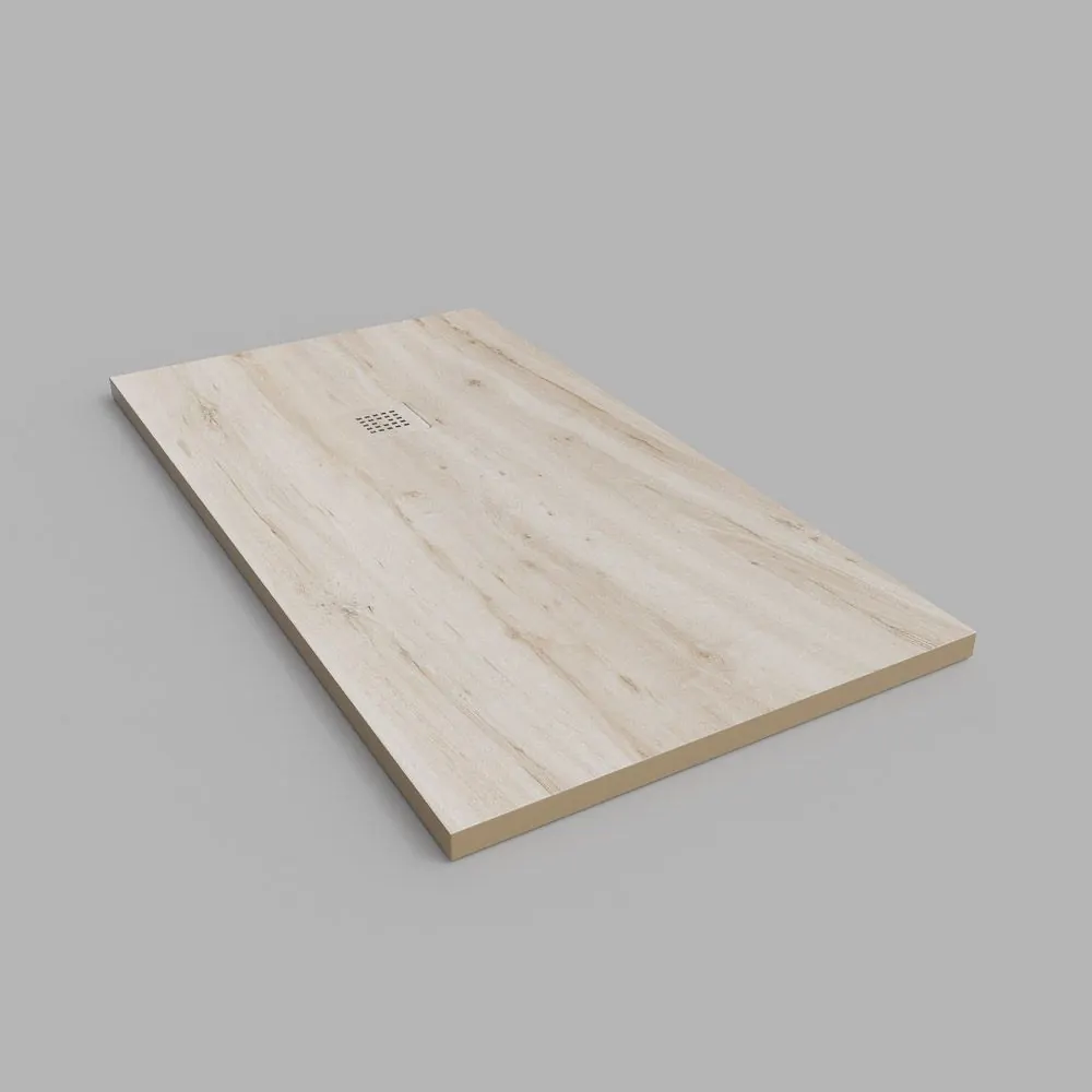 Piatto doccia in resina texture ardesia Finitura effetto White Cedar Wood – antiscivolo STONE 3D moderno - immagine 3
