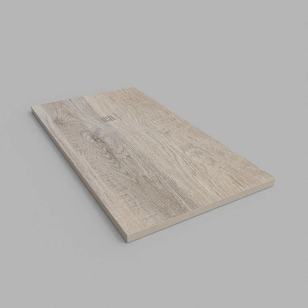 Piatto doccia in resina texture ardesia finitura effetto legno Rovere Americano – antiscivolo STONE 3D moderno - immagine 3