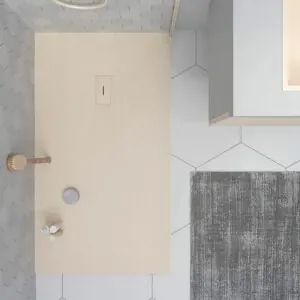 Piatto doccia in resina AGAPE Crema e altri colori esclusivi – con texture ardesia – antibatterico e antiscivolo