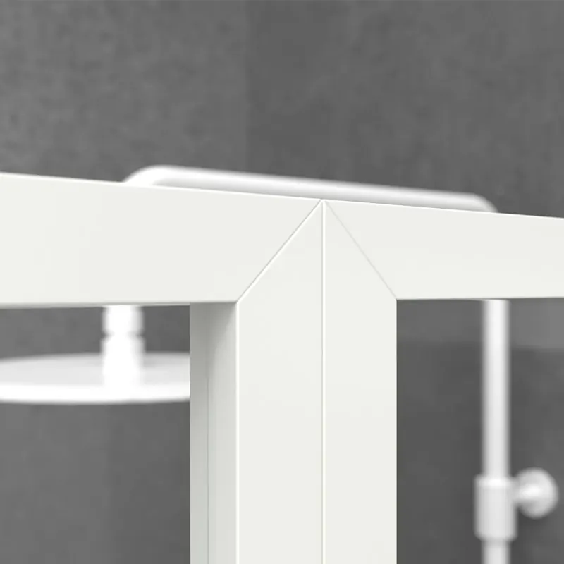 Parete doccia fissa su misura LINE con profili intelaiati 2 corpi – Vetro 4 MM con trattamento anticalcare incluso- Braccio di fissaggio in acciaio inox. - immagine 5