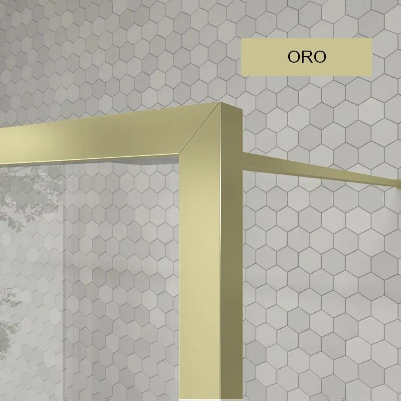 Parete doccia fissa su misura LINE con profili intelaiati 2 corpi – Vetro 4 MM con trattamento anticalcare incluso- Braccio di fissaggio in acciaio inox. - immagine 11