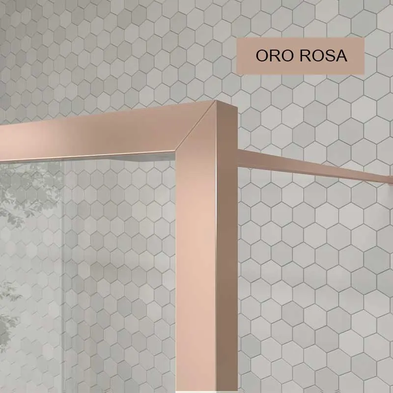 Parete doccia fissa su misura LINE con profili intelaiati 2 corpi – Vetro 4 MM con trattamento anticalcare incluso- Braccio di fissaggio in acciaio inox. - immagine 8