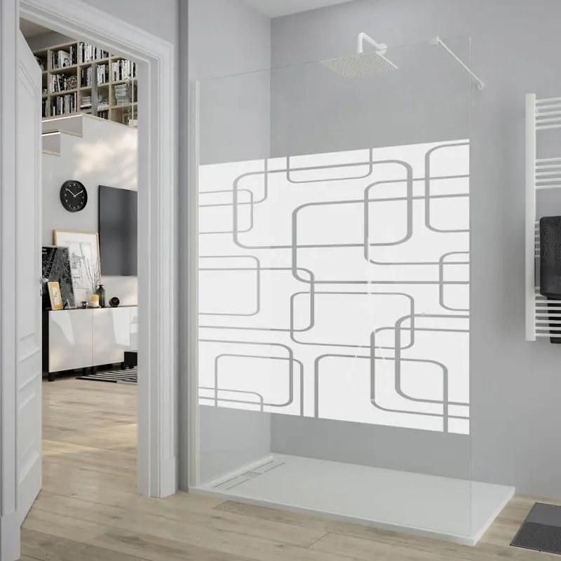 Parete doccia fissa ZEN con SERIGRAFIA. Con trattamento anticalcare. Finitura bianco opaco - immagine 8