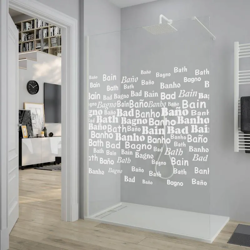 Parete doccia fissa ZEN con SERIGRAFIA. Con trattamento anticalcare. Finitura bianco opaco - immagine 6