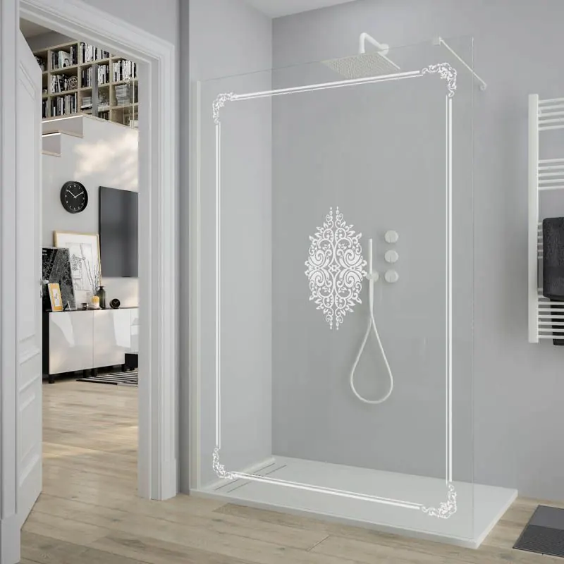 Parete doccia fissa ZEN con SERIGRAFIA. Con trattamento anticalcare. Finitura bianco opaco - immagine 4