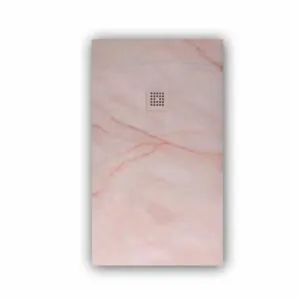 Piatto doccia in resina texture ardesia. Effetto su Marmo Rosa Portoghese e altre finiture – STONE 3D moderno antiscivolo