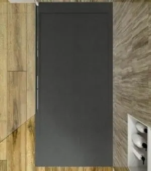 Piatto doccia in resina con cornice SYSTEM Graphite – colori a scelta – texture ardesia – antibatterico e antiscivolo