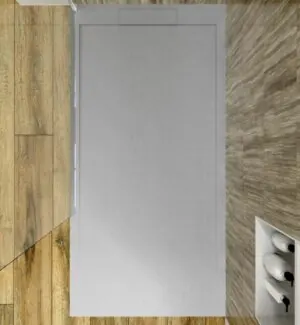 Piatto doccia con struttura in resina SYSTEM Grigio Cemento – colori a scelta – texture ardesia – antibatterico e antiscivolo