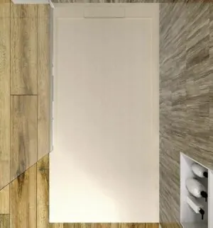 SYSTEM Piatto doccia in resina con cornice Moka – colori a scelta – texture ardesia – antibatterico e antiscivolo