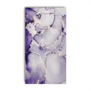 Piatto doccia in resina texture ardesia. Effetto marmo vegetale viola foresta e altre finiture – moderno antiscivolo STONE 3D