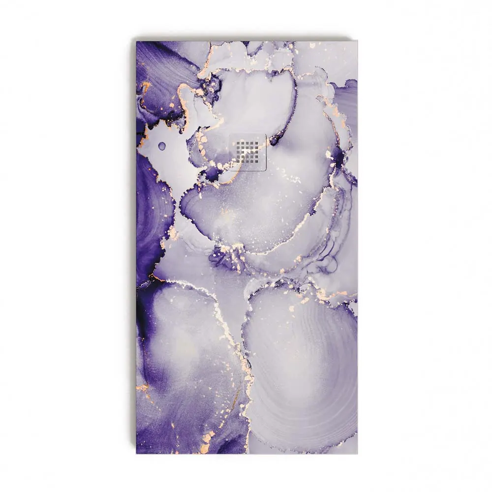 Piatto doccia in resina texture ardesia. Effetto marmo vegetale viola foresta e altre finiture – moderno antiscivolo STONE 3D