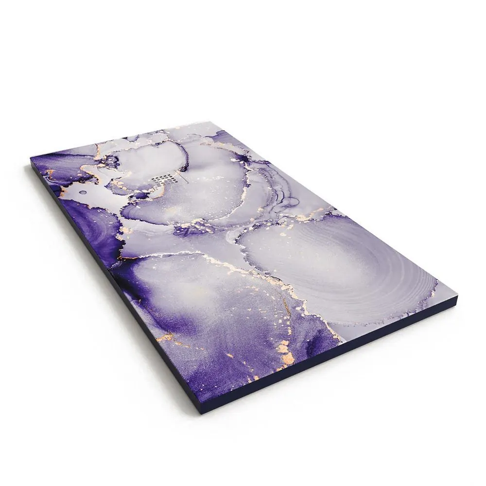 Piatto doccia in resina texture ardesia. Effetto marmo vegetale viola foresta e altre finiture – moderno antiscivolo STONE 3D - immagine 2