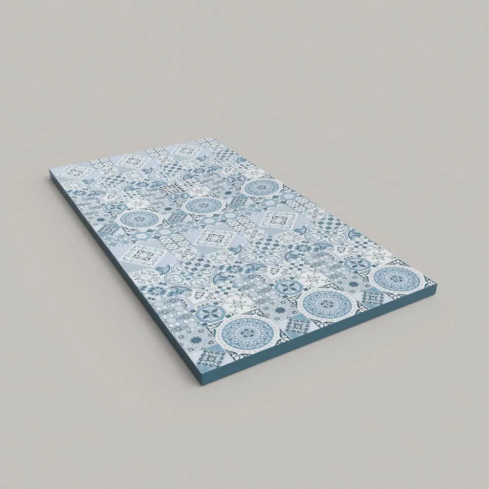 Piatto doccia in resina texture ardesia. Effetto in Hydraulic Star Blue – antiscivolo STONE 3D modern - immagine 2