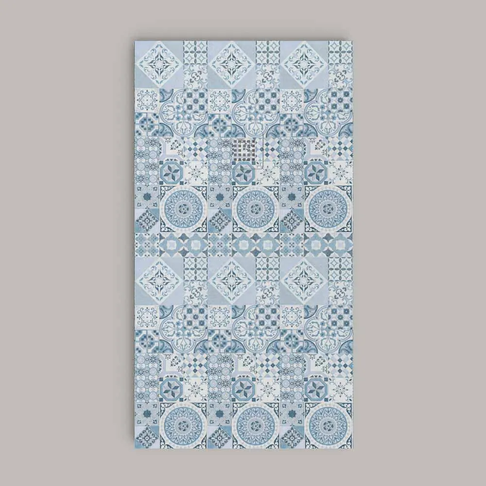 Piatto doccia in resina texture ardesia. Effetto in Hydraulic Star Blue – antiscivolo STONE 3D modern
