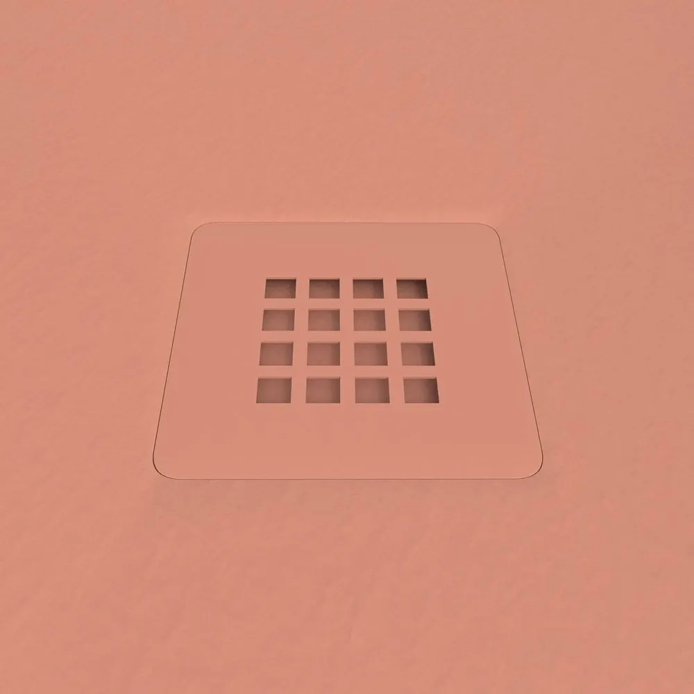 Piatto doccia in resina CLOE Flamingo pink e altri colori esclusivi dalla texture ardesia antibatterica e antiscivolo. Griglia termolaccata - immagine 3