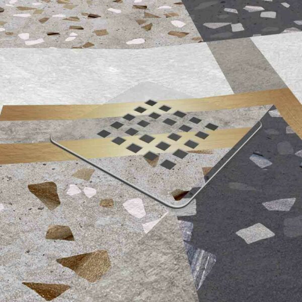 Piatto doccia in resina texture ardesia. Effetto idraulico EIKA – antiscivolo STONE 3D modern - immagine 3