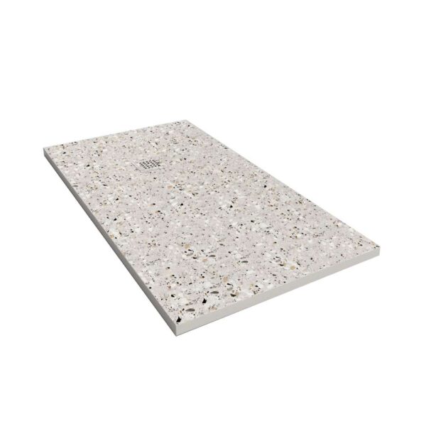 Piatto doccia in resina con texture ardesia, finitura effetto Terrazzo Egeo e altri colori – antiscivolo STONE 3D modern - immagine 3