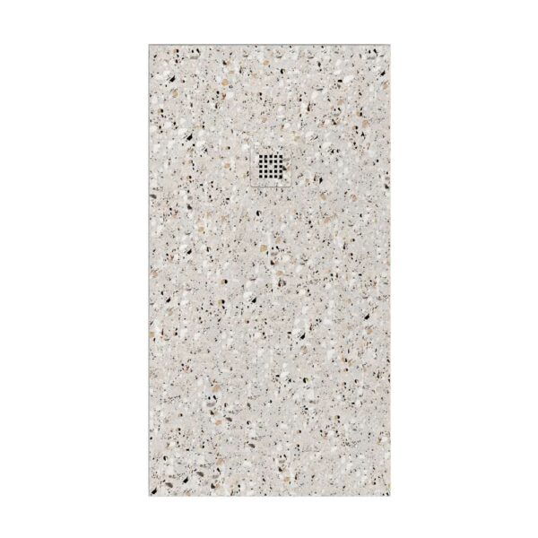 Piatto doccia in resina con texture ardesia, finitura effetto Terrazzo Egeo e altri colori – antiscivolo STONE 3D modern