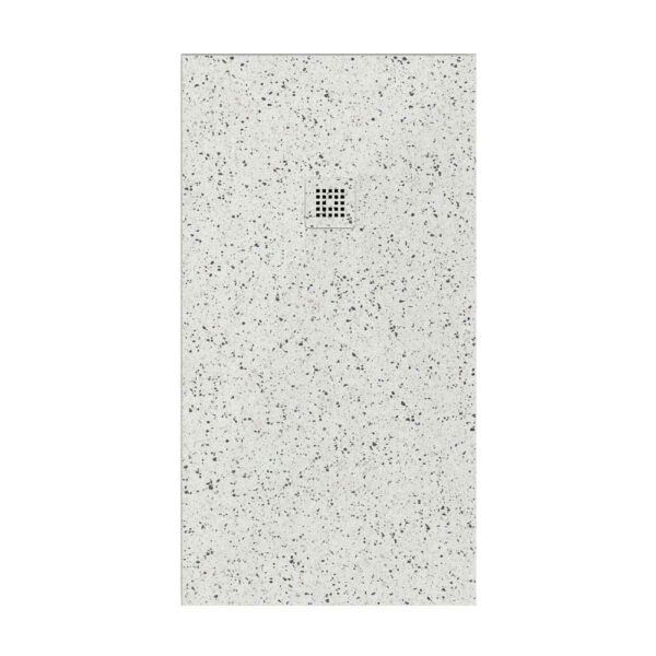 Piatto doccia in resina con texture ardesia, finitura effetto terrazzo Emperador e altri colori – antiscivolo STONE 3D modern