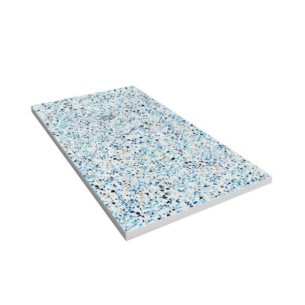 Piatto doccia in resina con texture ardesia, finitura Zarzi effetto Terrazzo e altri colori – antiscivolo STONE 3D modern - immagine 3