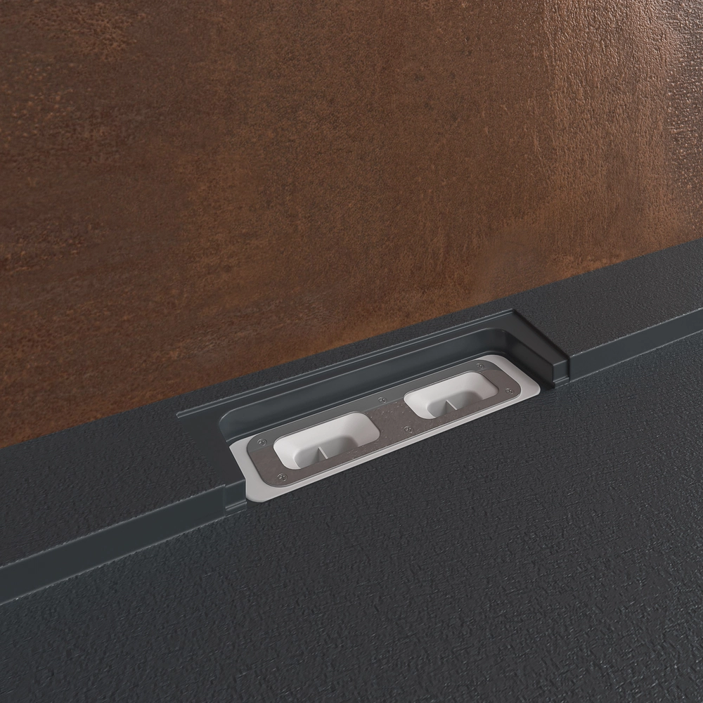 Piatto doccia in resina STYLE – grigio antracite RAL-7016 e altri – texture ardesia – antibatterico e antiscivolo. griglia nascosta - immagine 2